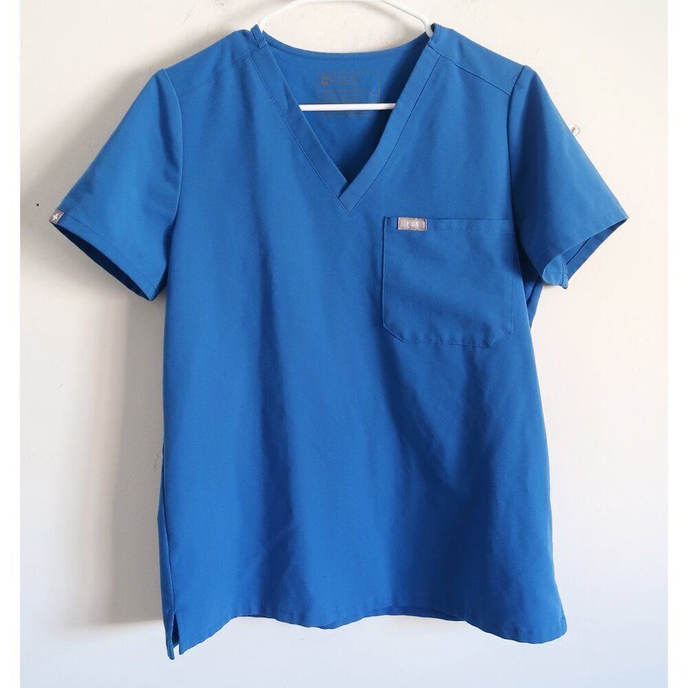 FIGS Blue V-Neck Scrub Top - Size Small